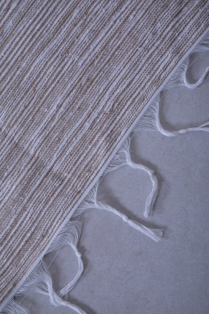 Handwoven Moroccan Rug – Cream with Multicolor Diamonds - Image 9
