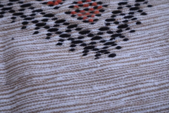 Handwoven Moroccan Rug – Cream with Multicolor Diamonds - Image 8