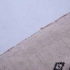 Handwoven Moroccan Cotton Throw – Beige & Black Kilim Rug - Image 9