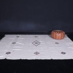 Moroccan rug – 6.2 x 9.2 feet – flat woven white kilim Berber floor rug