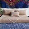 Video featuring beige Moroccan floor sofa – handcrafted low seating set with plain cushions for soft, calm, and cozy spaces