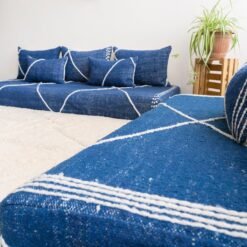 Blue Moroccan Floor Couch Cover Set - Image 7