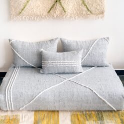 Main image of light gray Moroccan floor sofa – handmade low seating with cushion covers for modern and minimalist decor