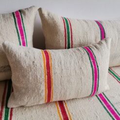 Moroccan Floor Couch Cover Set Cream - Multicolor Stripes - Image 5