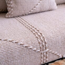 Beige & White Moroccan Floor Couch Cover Set - Image 8