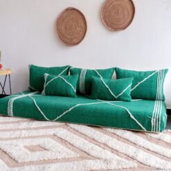 Green Moroccan Floor Couch Cover Set - Image 4