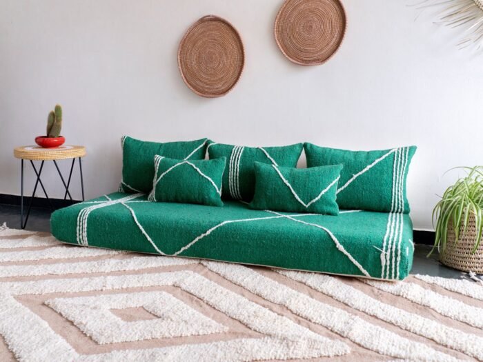 Green Moroccan Floor Couch Cover Set - Image 5