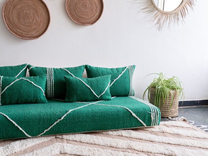 Green Moroccan Floor Couch Cover Set - Image 6