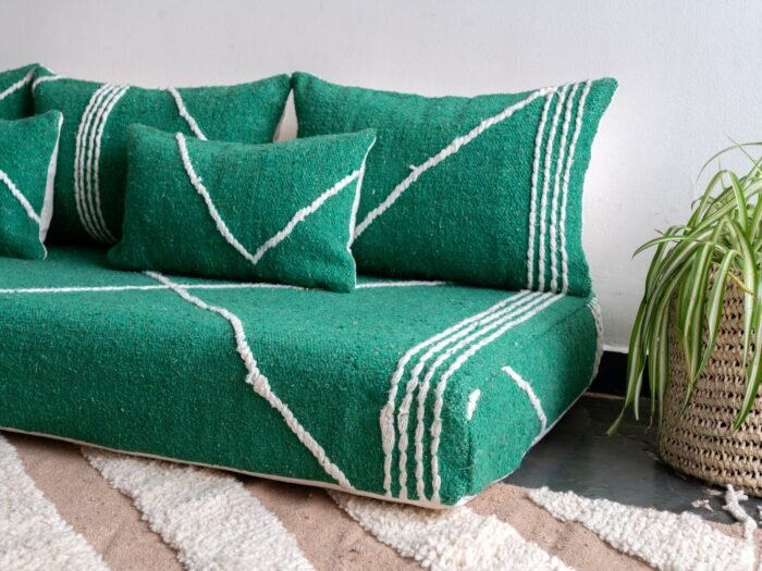 Green Moroccan Floor Couch Cover Set - Image 8