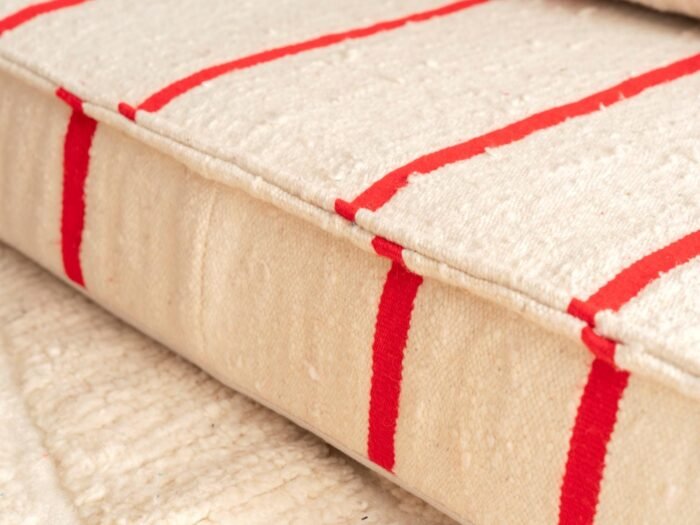 Cream and Red Moroccan Floor Couch Cover Set - Image 9