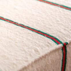Handmade Moroccan Floor Couch Set in Cream-Red and Green Stripes - Image 9