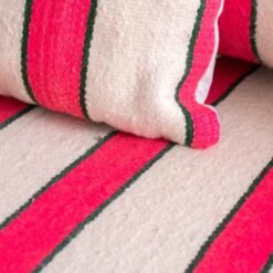 Moroccan Floor Couch Cover Set Cream - Fuchsia Stripes - Image 8