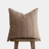 Handmade tan Moroccan pillow with thin spice mince stripes – artisan cushion cover in 18", 20", and 24" for modern boho decor