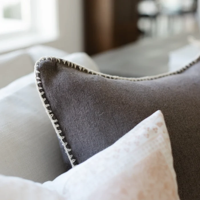 Handwoven Slate Square Pillows - Image 3