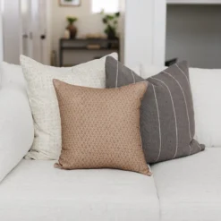 Handmade warm charcoal pillow with detailed weaving – artisan Moroccan home decor cushion in 18", 20", and 24"