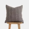Handwoven warm charcoal Moroccan pillow with textured weave – handmade cotton cushion available in 18", 20", and 24
