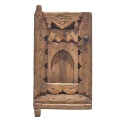 Berber carvings and natural texture on vintage cedar wood panel
