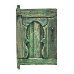 Handcrafted Moroccan Amazigh panel with Berber geometric carvings in reclaimed cedar wood