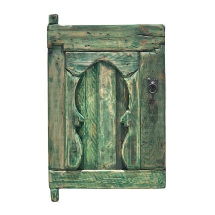 Handcrafted Moroccan Amazigh panel with Berber geometric carvings in reclaimed cedar wood