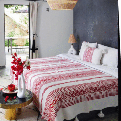 Handwoven Moroccan Blanket – Embroidered Boho Throw - Image 6