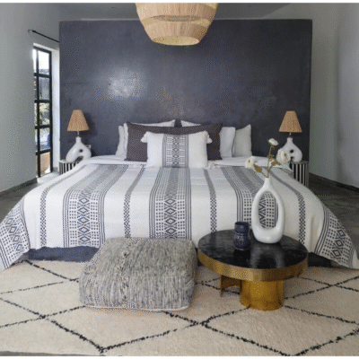 Handwoven Moroccan Blanket – Embroidered Boho Throw - Image 9