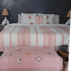 Handwoven Moroccan Blanket – Embroidered Boho Throw - Image 7