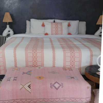 Handwoven Moroccan Blanket – Embroidered Boho Throw - Image 7