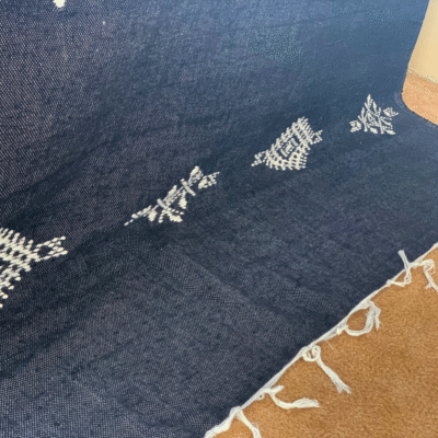 Moroccan Cotton Blanket Set – Black & White - Image 5