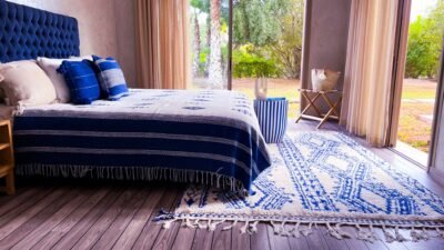 Handwoven Moroccan Blanket – Embroidered Boho Throw - Image 2