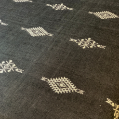 Moroccan Cotton Blanket Set – Black & White - Image 7