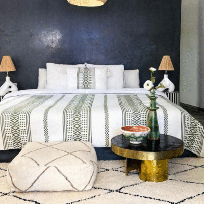 Handwoven Moroccan Blanket – Embroidered Boho Throw - Image 13