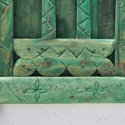 Moroccan vintage window panel showing aged wood texture and traditional craftsmanship