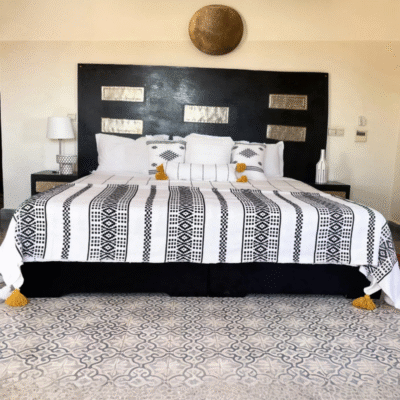 Handwoven Moroccan Blanket – Embroidered Boho Throw