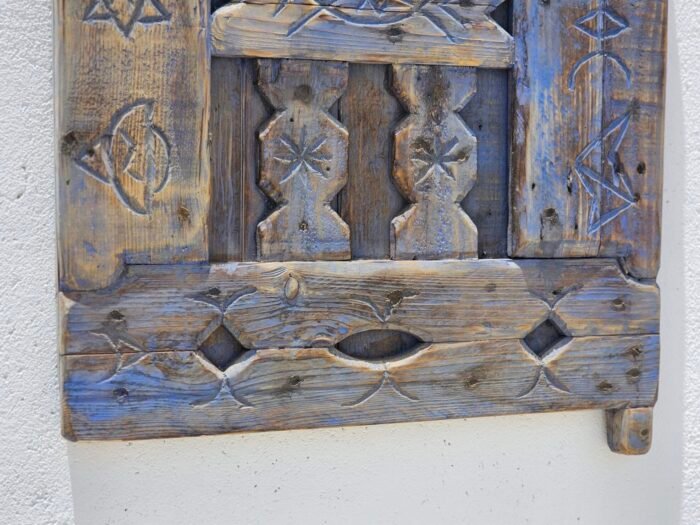 Bottom Panel Close-Up 30.jpg - Rustic Moroccan Window with Blue Accents
