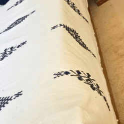 Moroccan Cotton Blanket Set – White and Black - Image 4