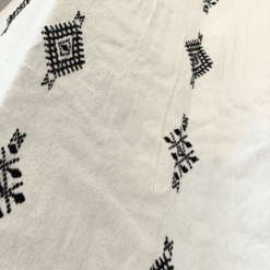 Moroccan Cotton Blanket Set – White and Black - Image 8