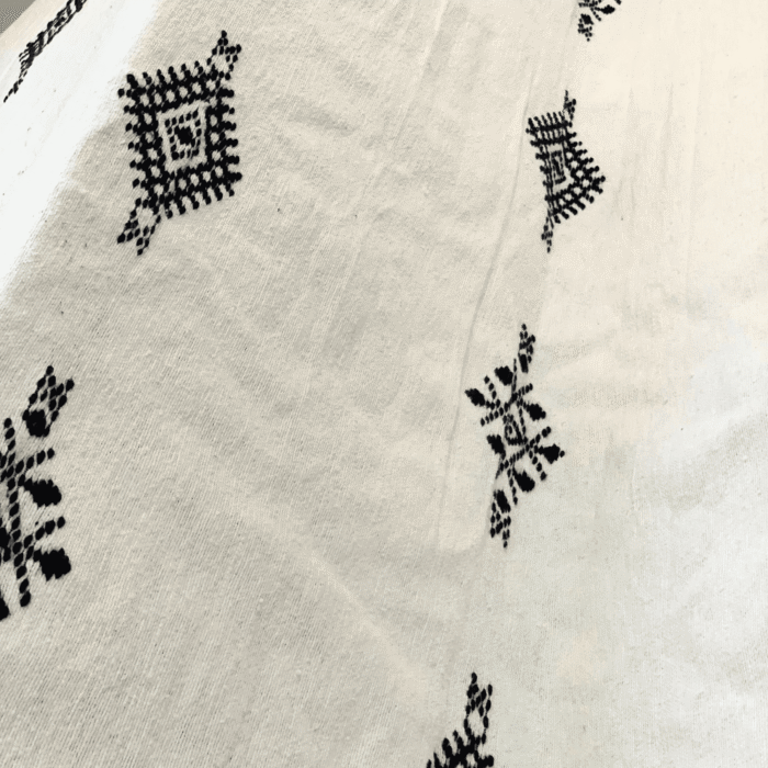 Moroccan Cotton Blanket Set – White and Black - Image 8