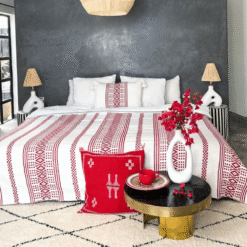 Handwoven Moroccan Blanket – Embroidered Boho Throw - Image 12