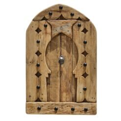 Handmade vintage Moroccan wall panel with arch shape and decorative studs