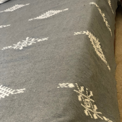 Moroccan Cotton Blanket Set – Grey & White - Image 4