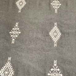 Moroccan Cotton Blanket Set – Grey & White - Image 7