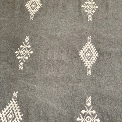 Moroccan Cotton Blanket Set – Grey & White - Image 7