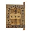 vintage wooden Moroccan shutter with black iron studs