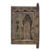 Handcrafted Amazigh wooden panel with authentic Berber carvings and vintage cedar wood finish