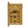 Handcrafted Amazigh cedar wood panel with intricate Berber carvings and vintage finish