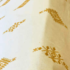 Moroccan Cotton Blanket Set – White & Mustard - Image 7