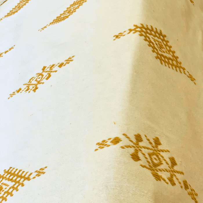 Moroccan Cotton Blanket Set – White & Mustard - Image 7
