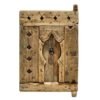 Handcrafted Amazigh cedar wood panel with authentic Berber carvings and rustic vintage finish
