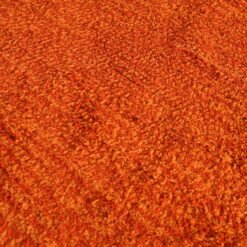 Custom Solid Orange Wool Moroccan Rug - Image 6