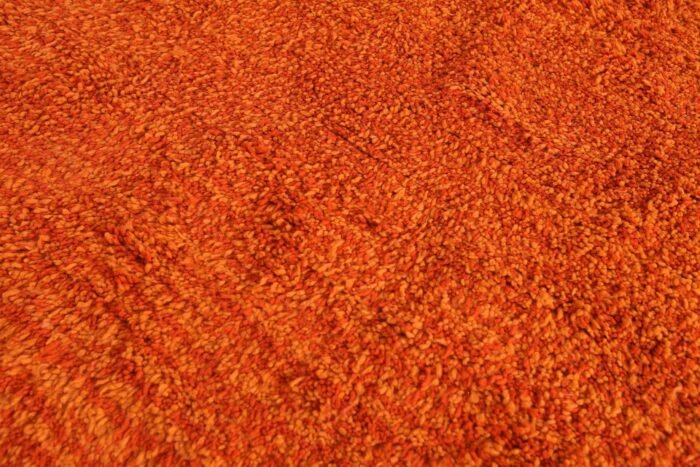 Custom Solid Orange Wool Moroccan Rug - Image 6